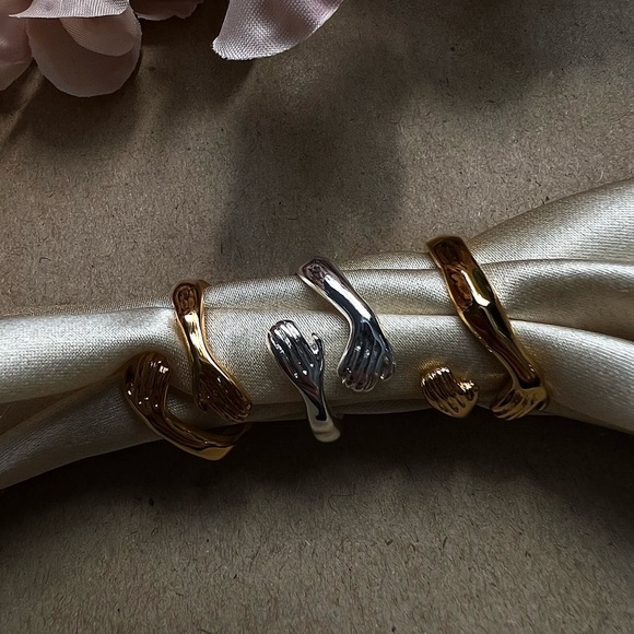 Love Hug Rings, Couple Mix and Match Rings, Adjustable Hug Ring, order Two! - Picture 9 of 10